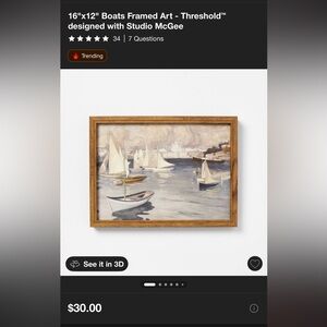Threshold Boats Framed Art